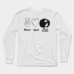 Peace Love Black Queen Long Sleeve T-Shirt